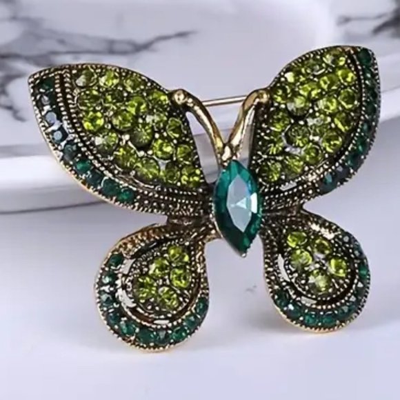 Jewelry - Butterfly Brooch in Green;    Blue and Pink Sold